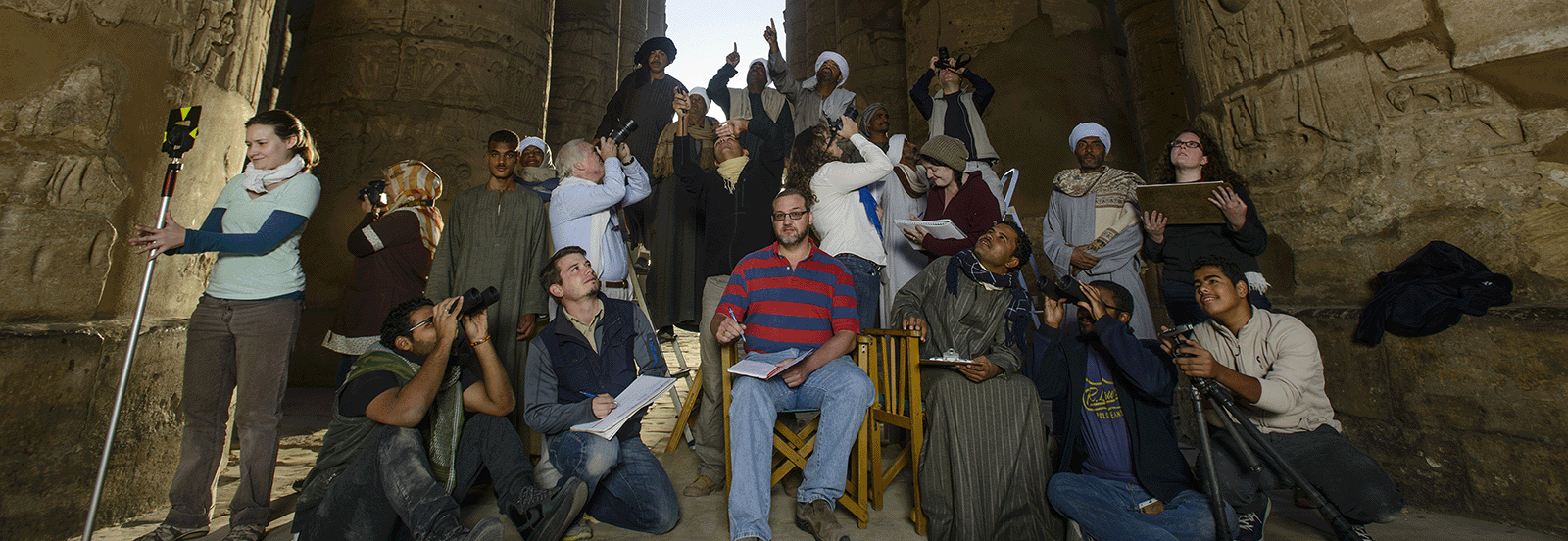 Karnak Great Hypostyle Hall Project team members taking photos