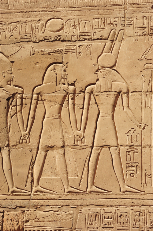 Plate 50 (B94) - Ramesses II being led into the presence of Amun-Re by Monthu and Atum