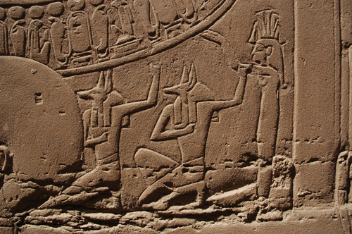 Plate 53 (B99-100) - Ramesses II censing the procession of barks of the Theban Triad followed by Sety I