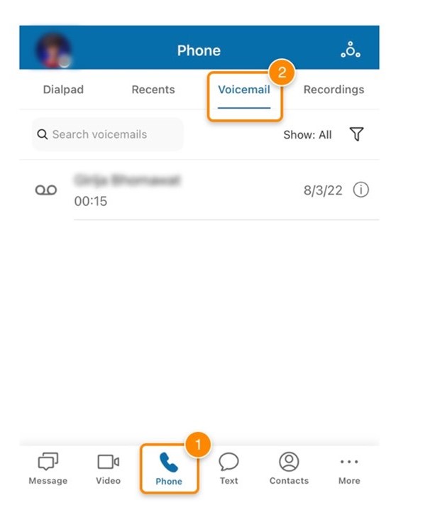 RingCentral voicemail access