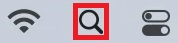 Spolight icon highlighted in red on macOS toolbar