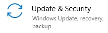 Update & Security button from the Windows 10 Settings menu
