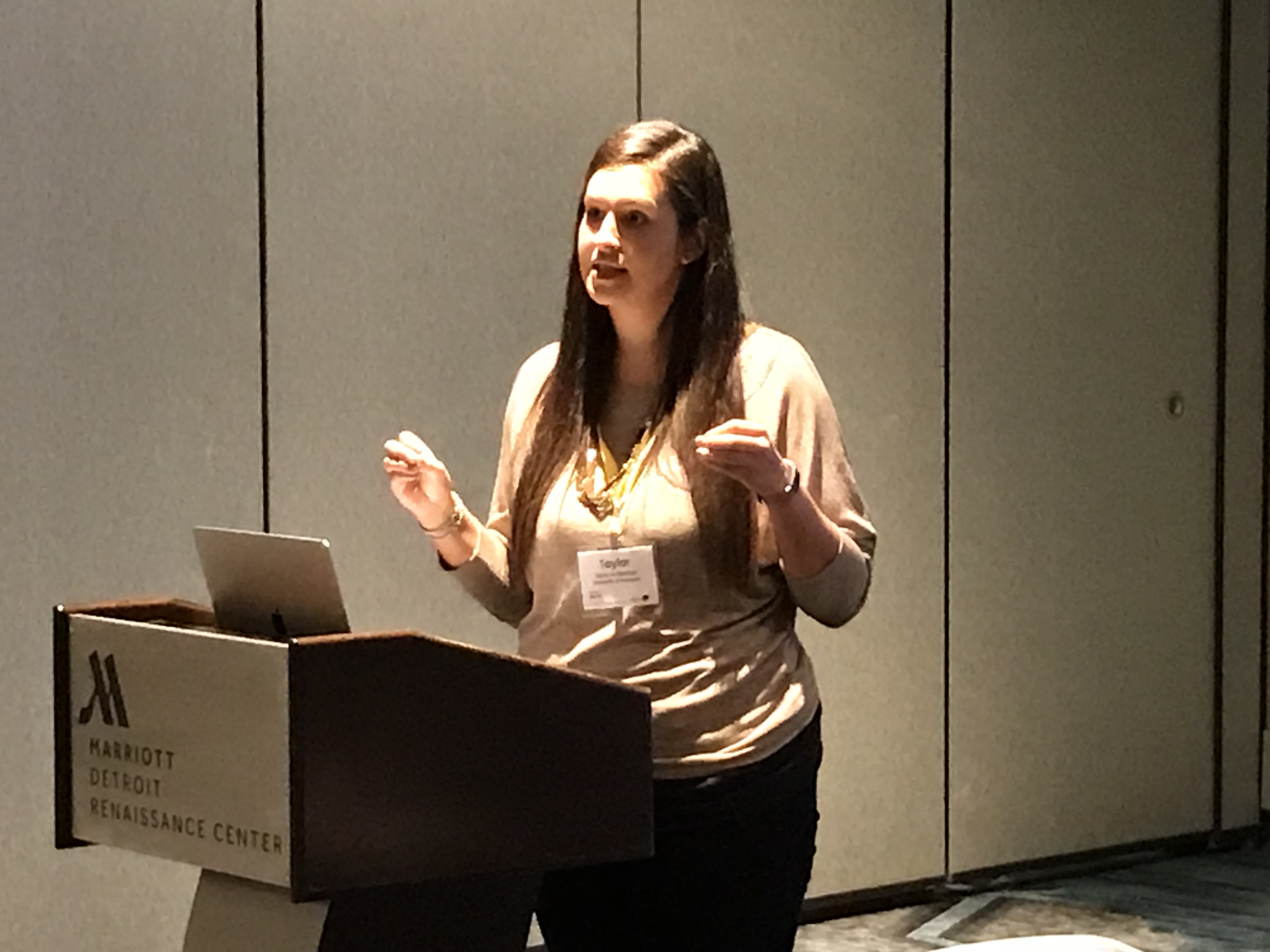 Taylor Ackerman speaks at 2022 AEJMC