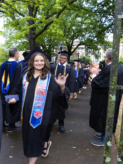 students in regalia