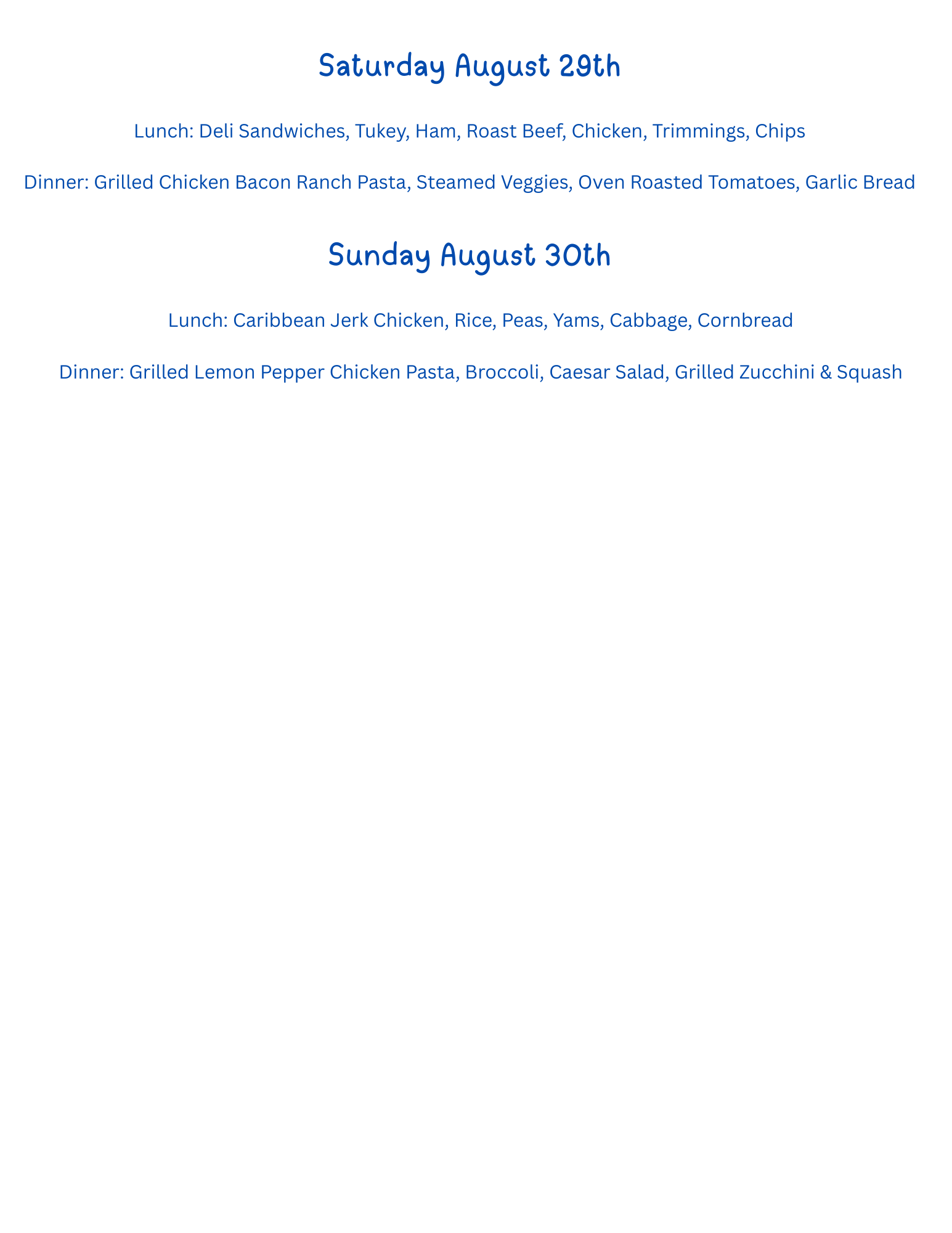 Lambuth Weekly Menu Lambuth Weekly Menu