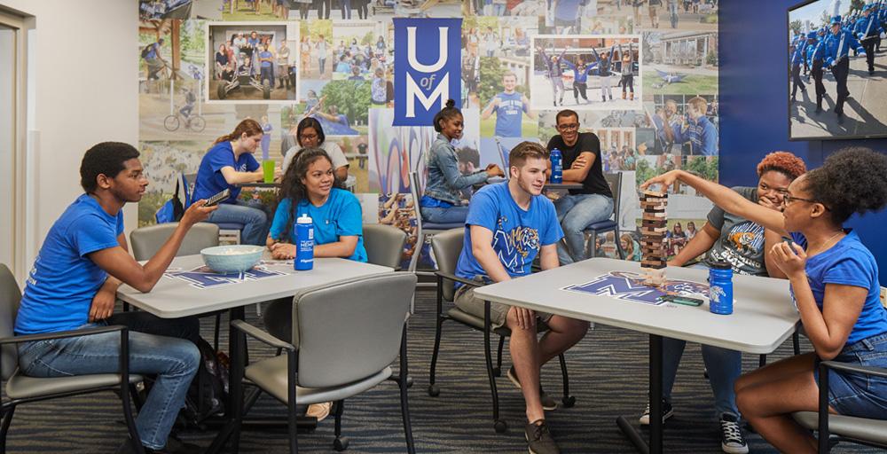 Centennial Place Forum Room -  students relaxing