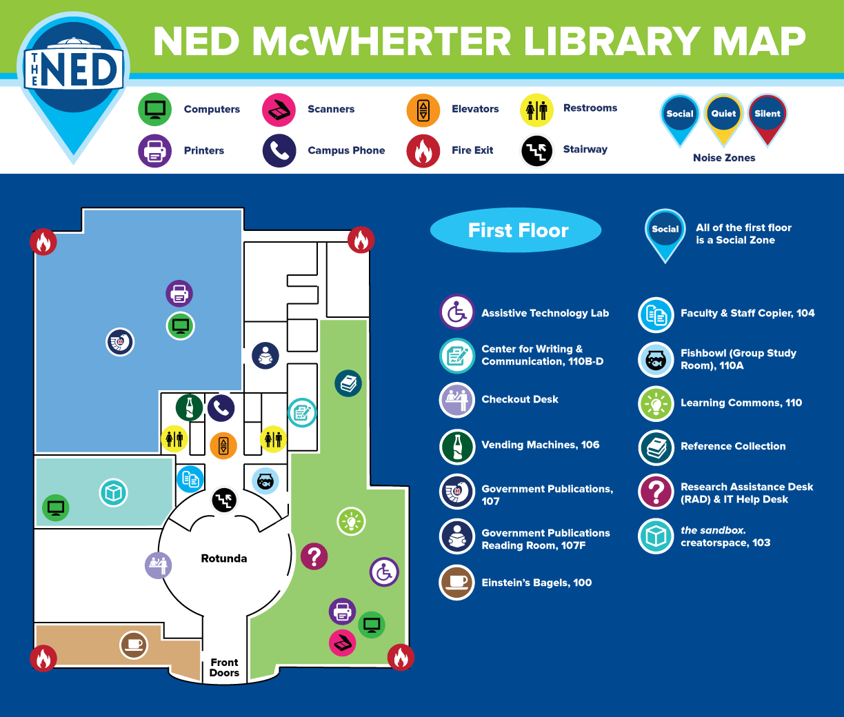 McWherter Library Map, Floor 1