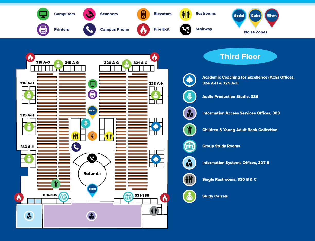 McWherter Library Map, 3rd Floor