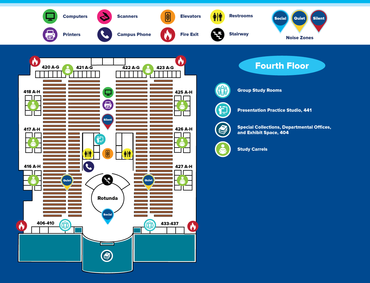 McWherter Library Map, 4th Floor