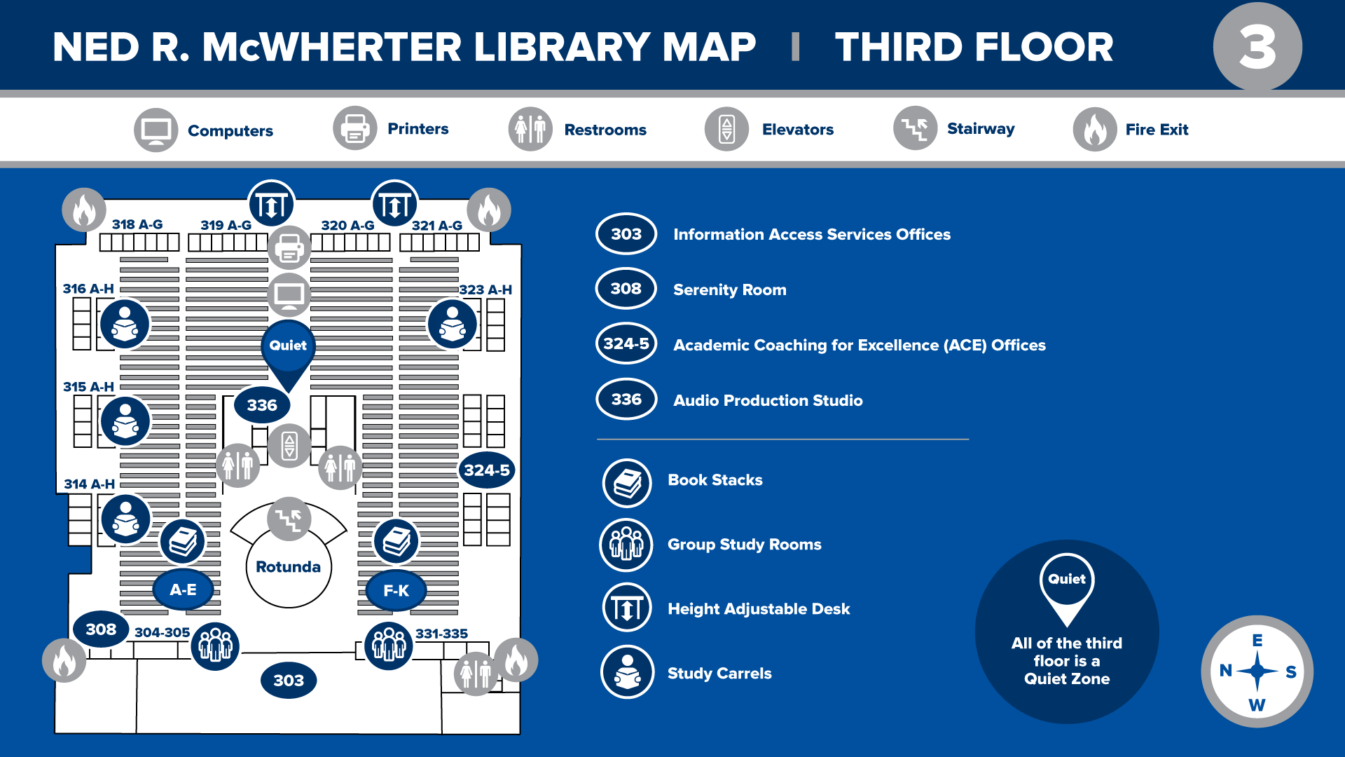 McWherter Library Map, 3rd Floor
