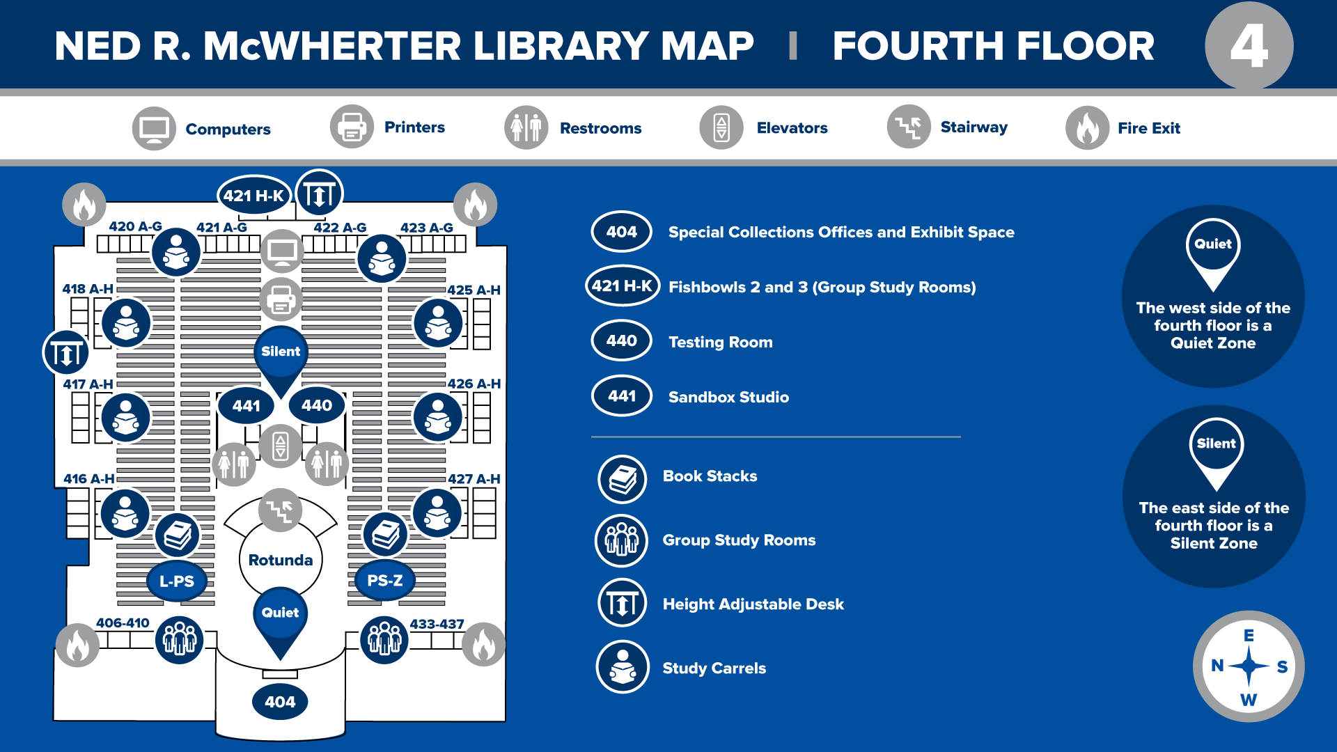 McWherter Library Map, 4th Floor