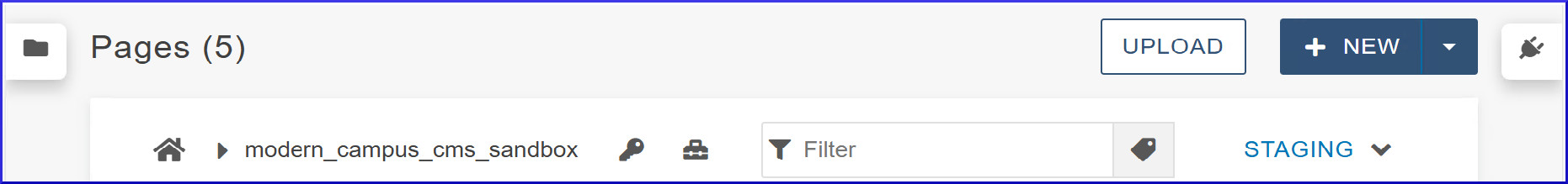 Modern Campus CMS Filter Bar