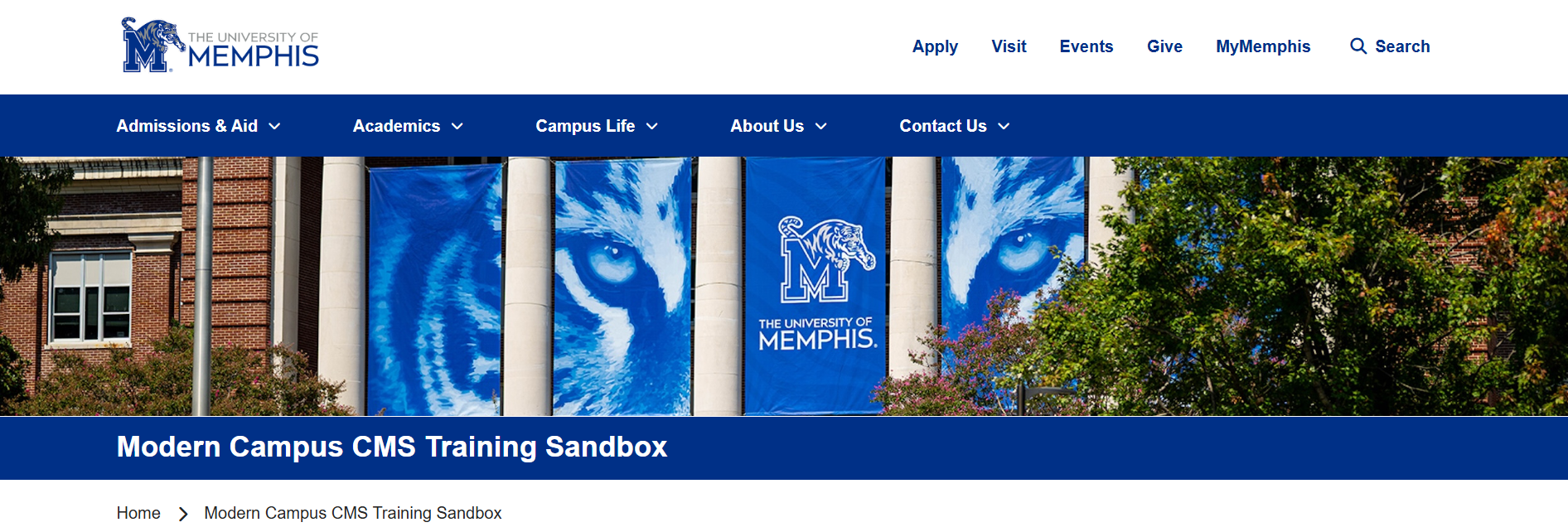 Modern Campus CMS Breadcrumb Example