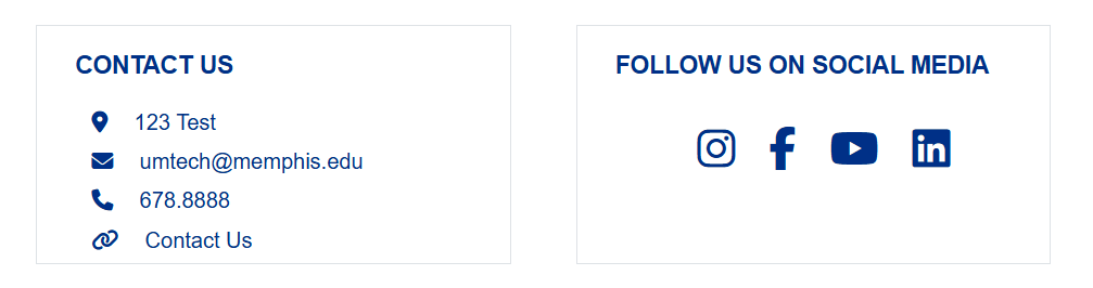 Contacts and Socials (Legacy) Example