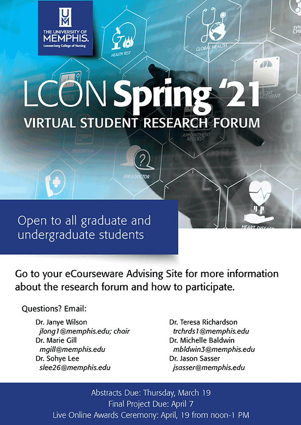 Virtual Student Research Forum flier with information for students (image only on page)