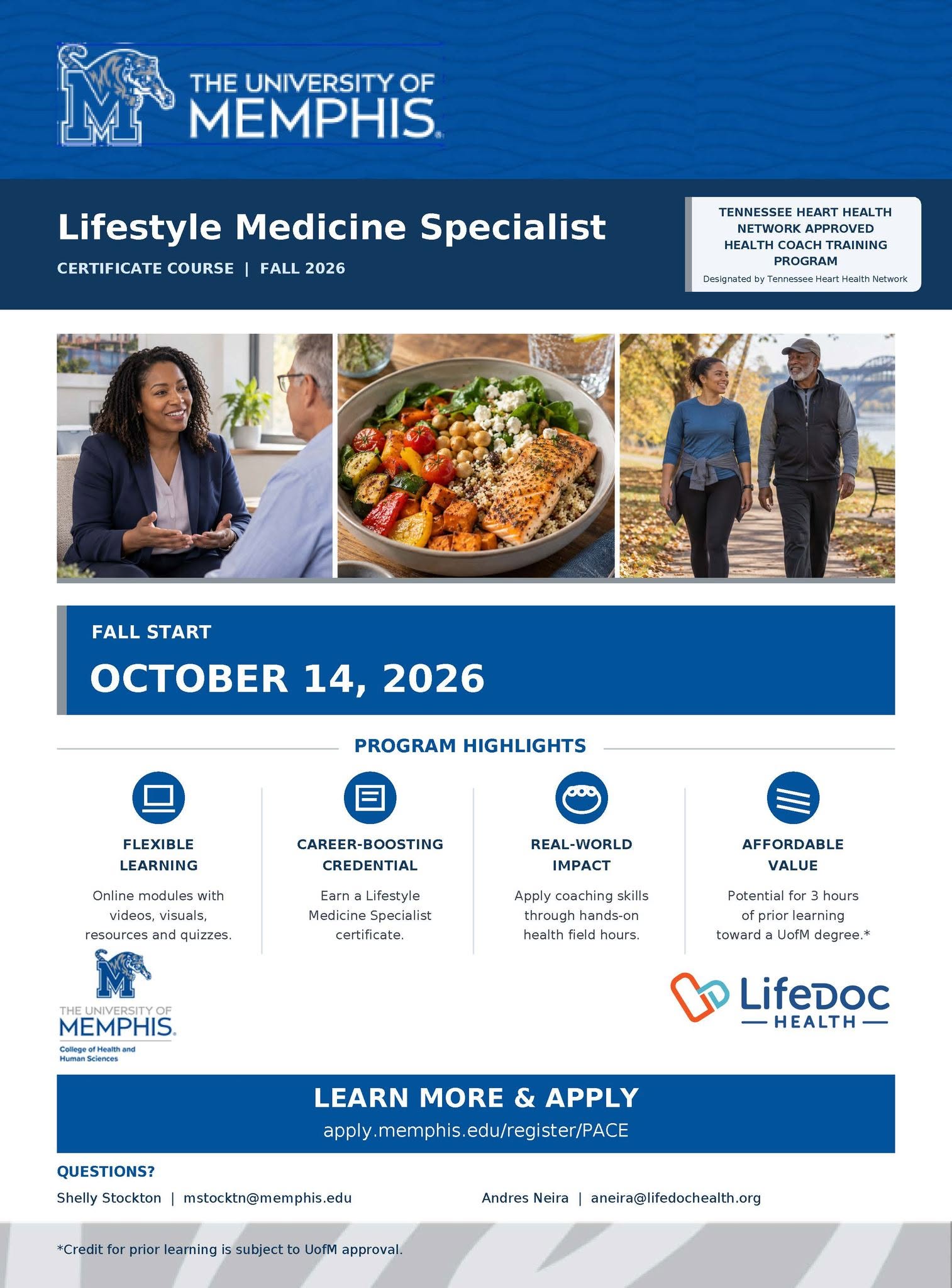 Flyer for the fall 2026 lifestyle medicine course.