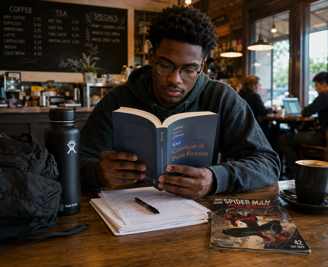 Student reading Kant