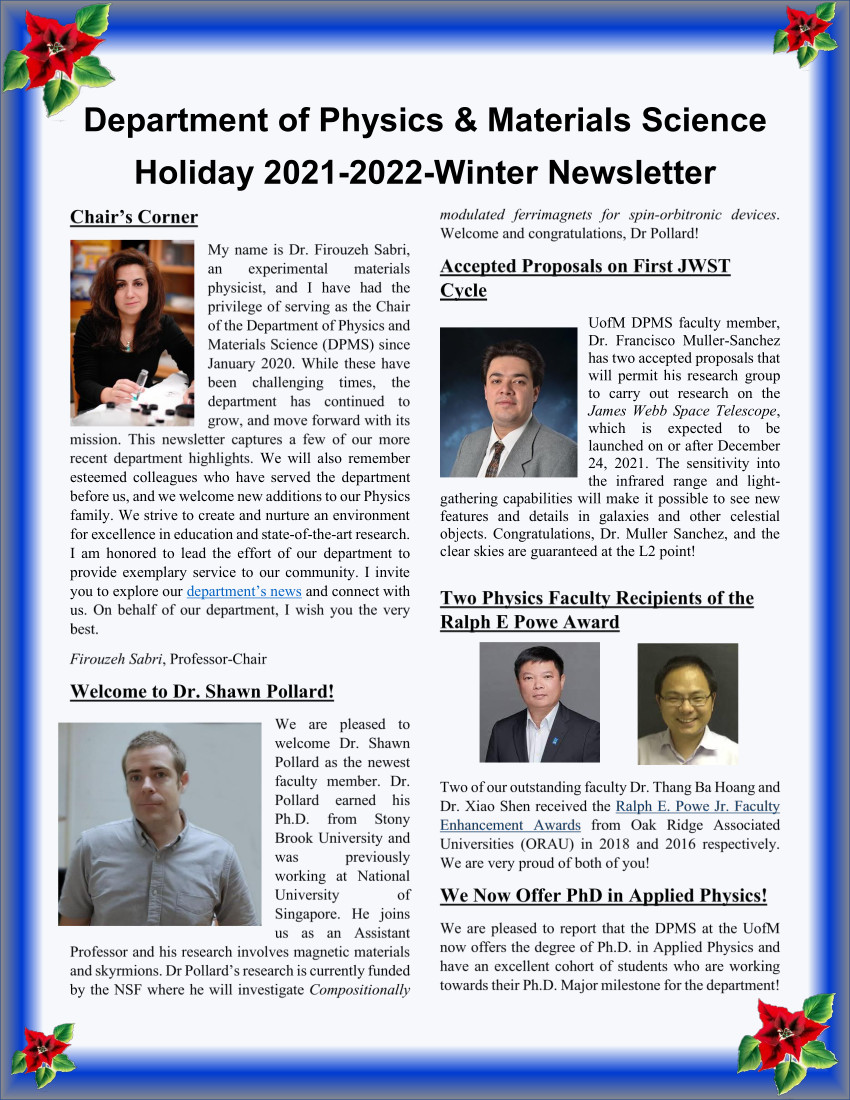 Holiday 2021-2022 Newsletter 