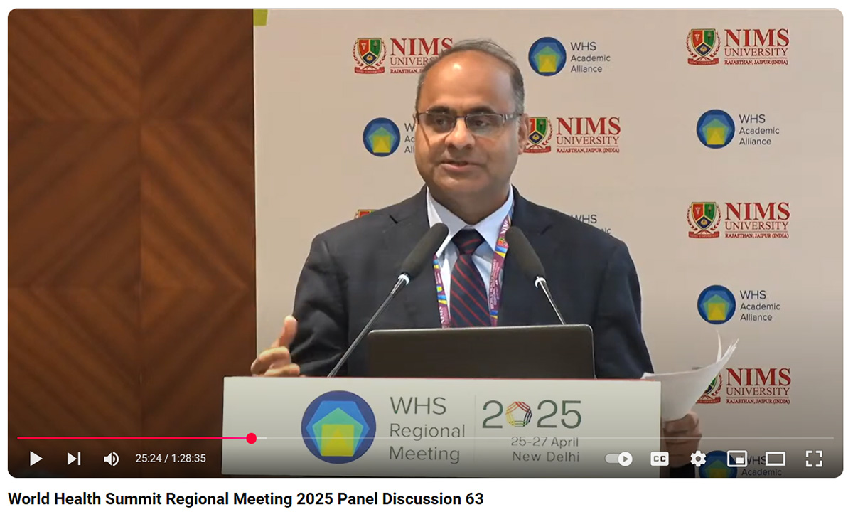 Ashish Joshi speaking as a panelist at World Health Summit Regional Meeting 2025