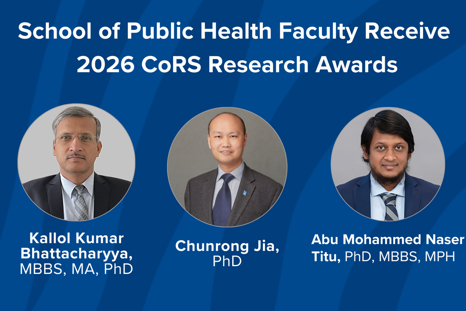 (Top Left) Dr. Dale Sanders, SPH Interim Division Director, Program Director and Professor accompanied by SPH Faculty, Staff, and MHA students