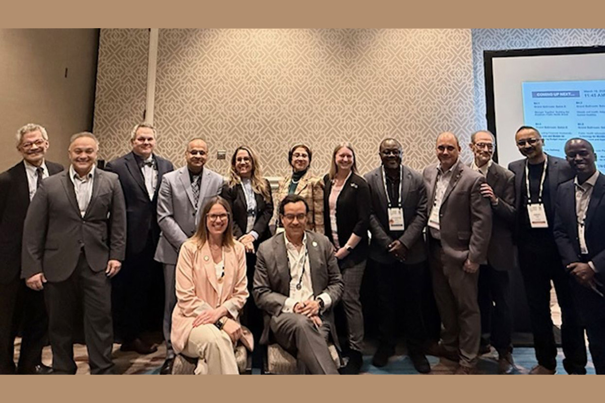 SPH Dean, Ashish Joshi, Chair and the ASPPH Taskforce for the Responsible and Ethical Use of Artificial Intelligence members at the&nbsp;Town Hall