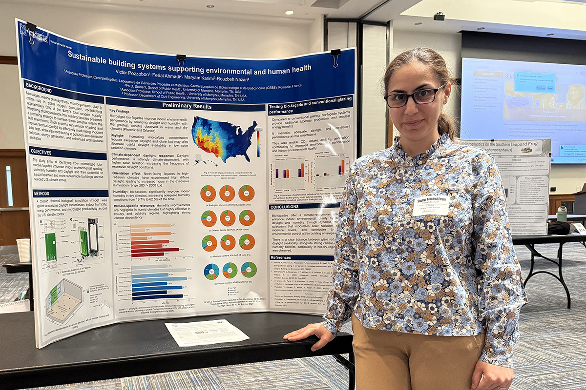 PhD student Ferial Ahmadi, was awarded 2nd place in the Life and Health Sciences category at the 38th Annual Student Research Forum (2026) at the University of Memphis