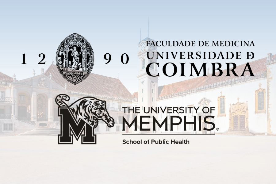 Logos of Public Health Initiatives Connecting University of Memphis School of Public Health and Faculty of Medicine of the University of CoimbraSPH and The Institute of Public Health of the University of Porto