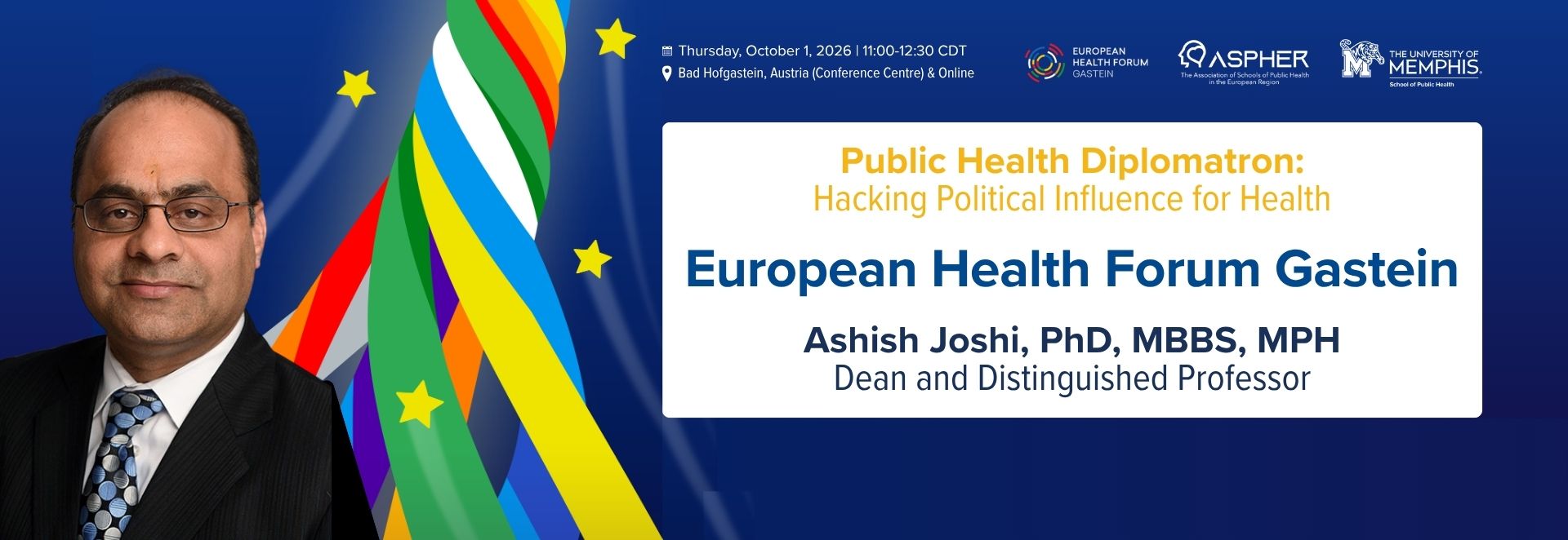 News about event EHFG with headshot of AJoshi