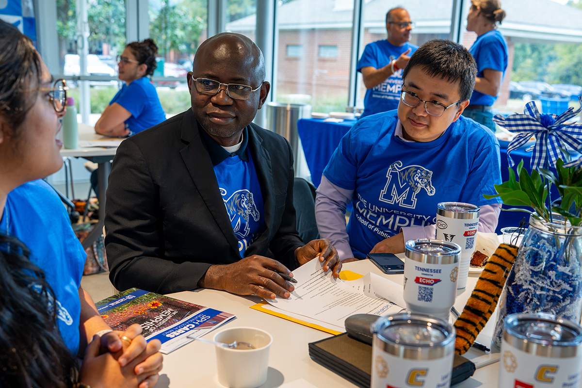 (R-L) Xichen Mou, PhD, MS, Onoja Matthew Akpa, PhD and Nishtha Sharma, BDS, MPH