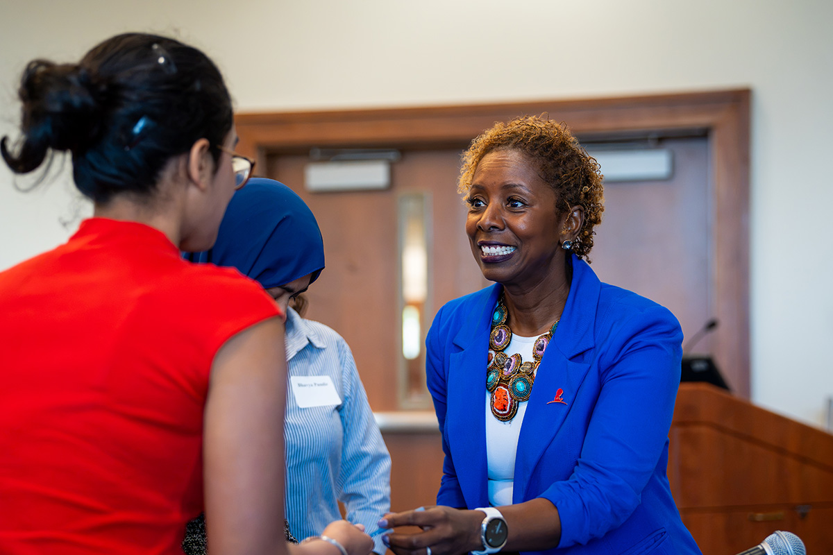 Andrea Stubbs, PhD speaks with current SPH student