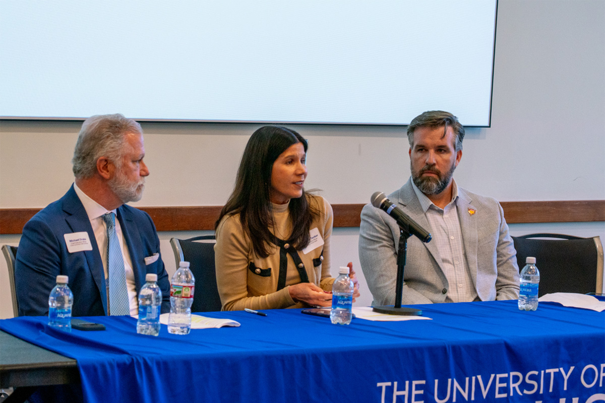 (L-R) Michael Drake, CEO of Christ Community Health Services, Shannon Tacker, CEO of University Clinical Health and Philip O’Malley, CEO of The Urology Group