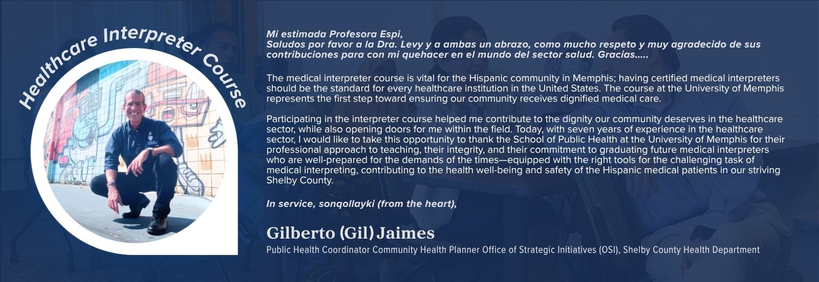 Healthcare Interpreter Program - Student Testimonial