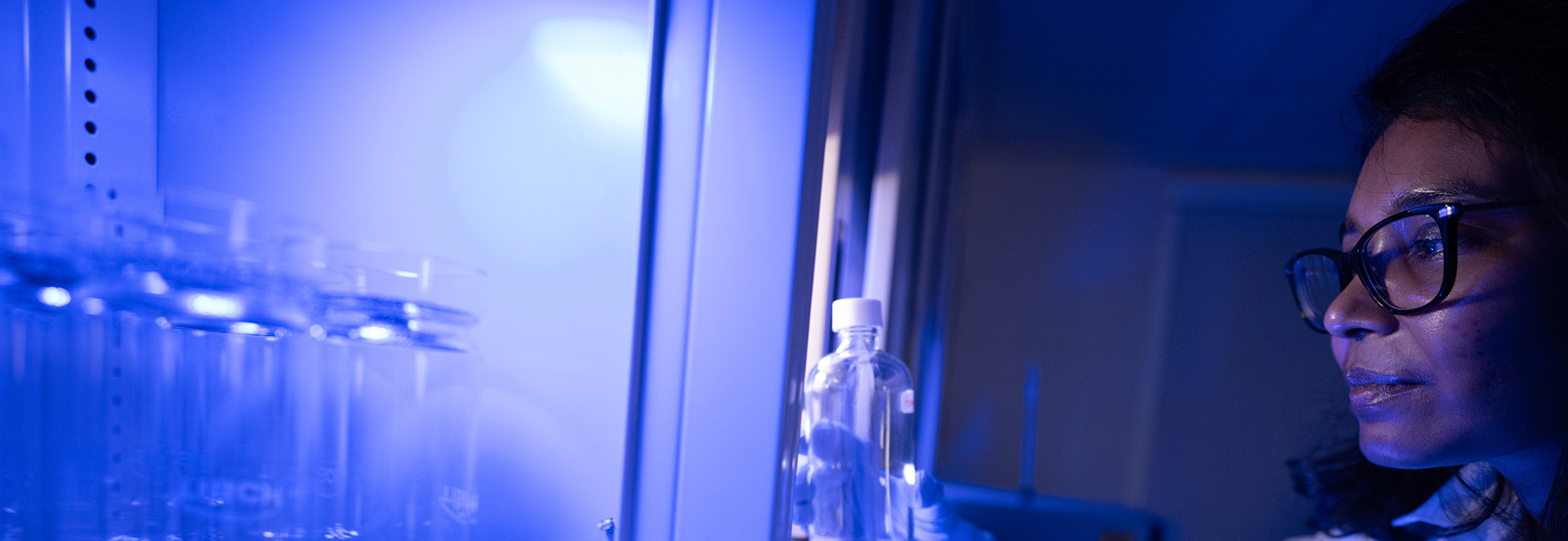 Female student in lab