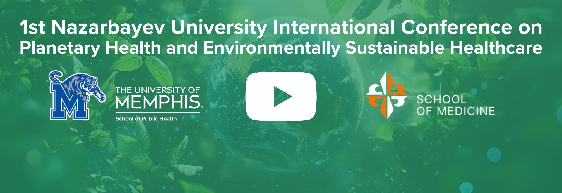 Decorative background having logos of UofM SPH and Nazarbayev University, SOM