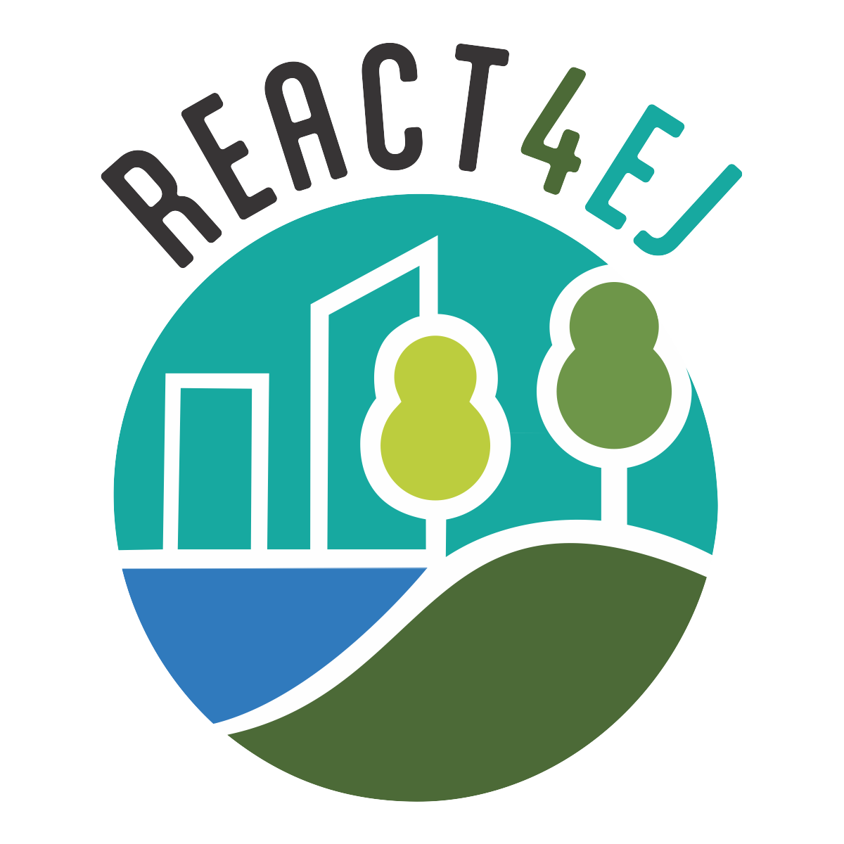 Logo of React 4 EJ, UofM SPH