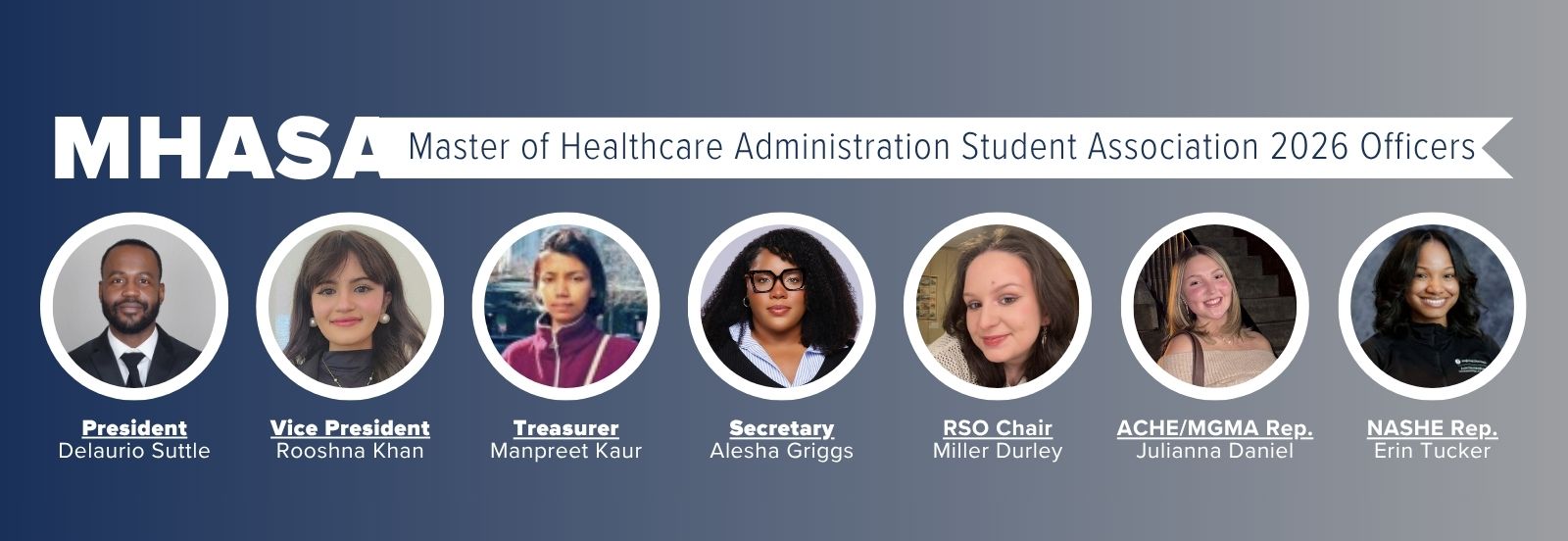 Headshots of MHA Student Association