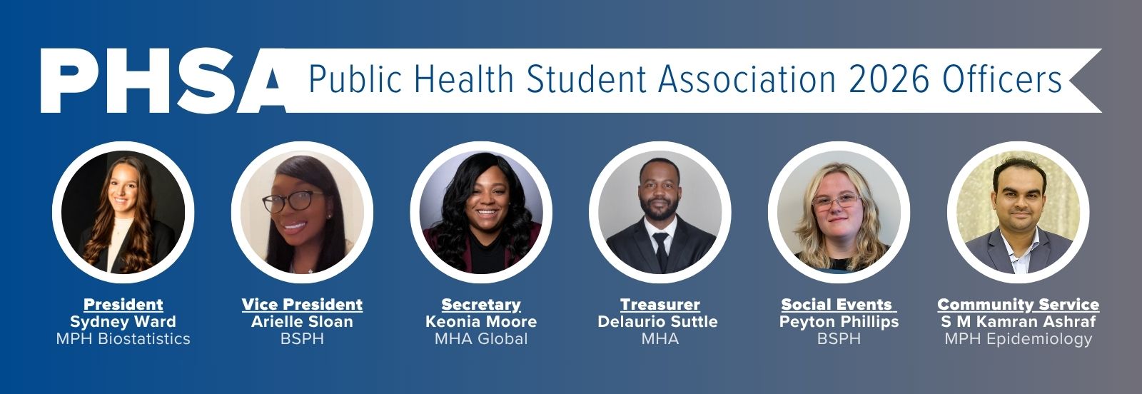 Headshots of Public Health Student Association