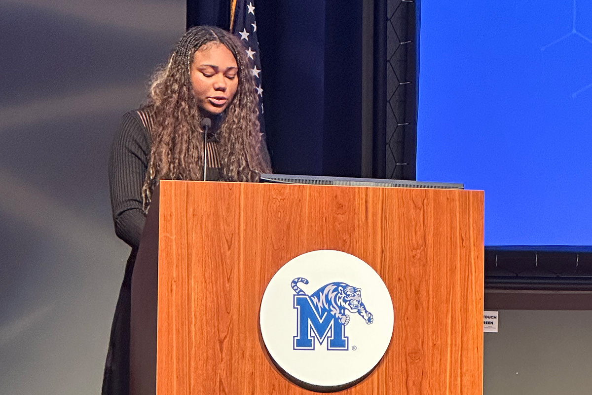 High School Student Presenting