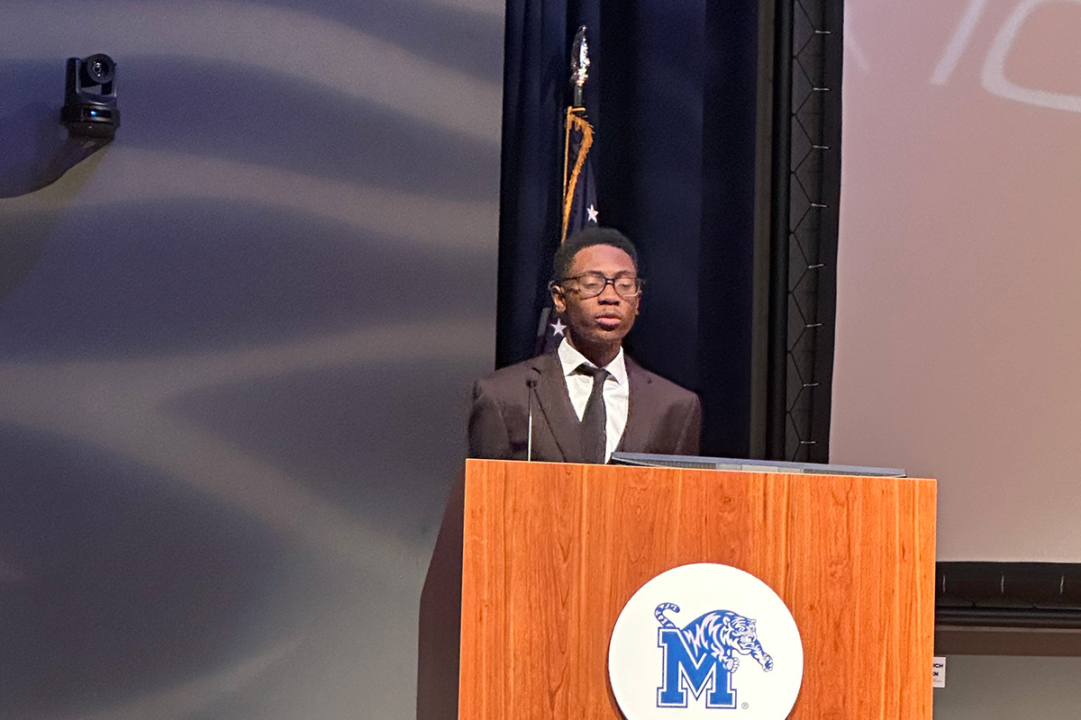 High School Student Presenting