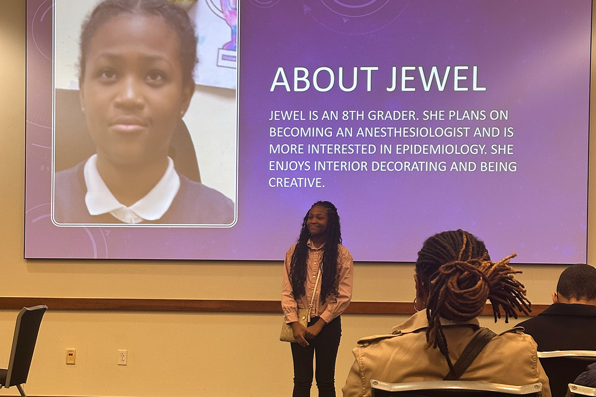 Middle School Student Presenting