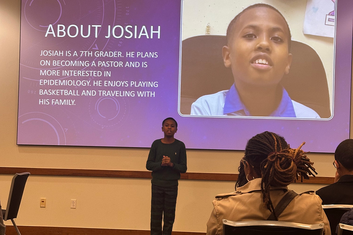Middle School Student Presenting