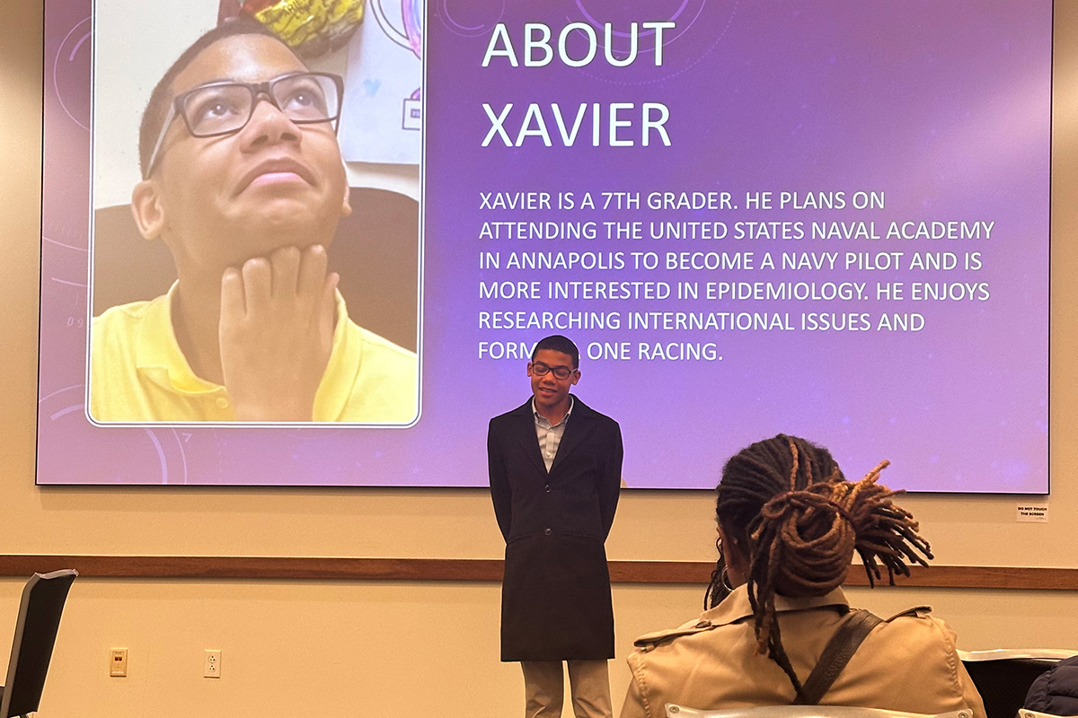 Middle School Student Presenting