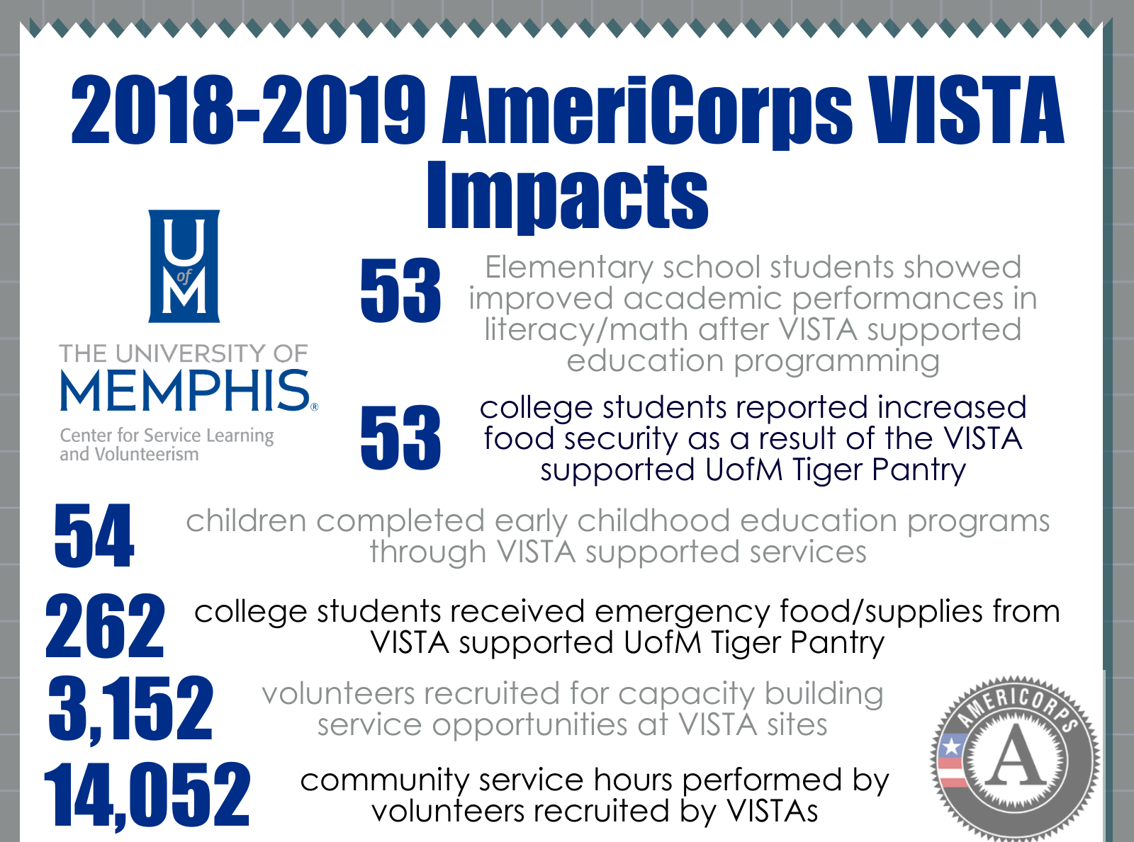 2018-2019 AmeriCorps VISTA Stats