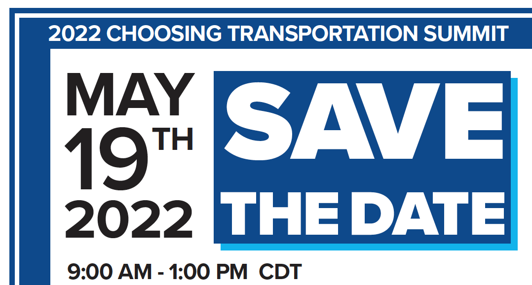 Choosing Transportation Summit May 19 from 9 am to 2 pm