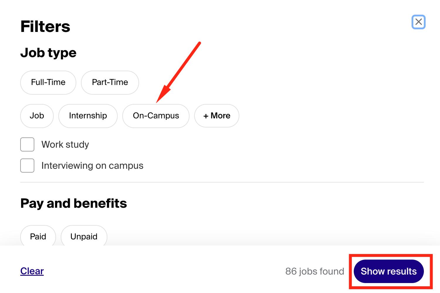 TigerLink Job Search Filter 2