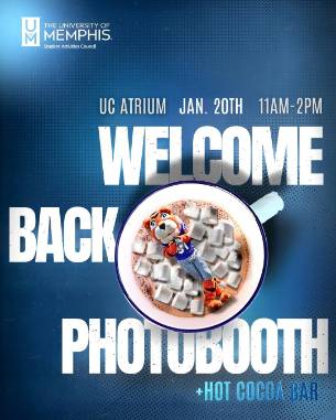 Welcome Back Photobooth event flyer