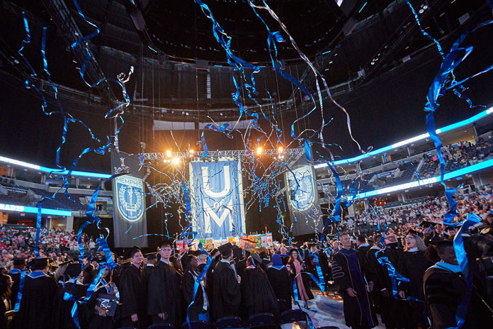 Students celebrating at graduation