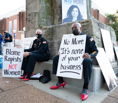 police officers at "Walk a Mile in Her Shoes" 