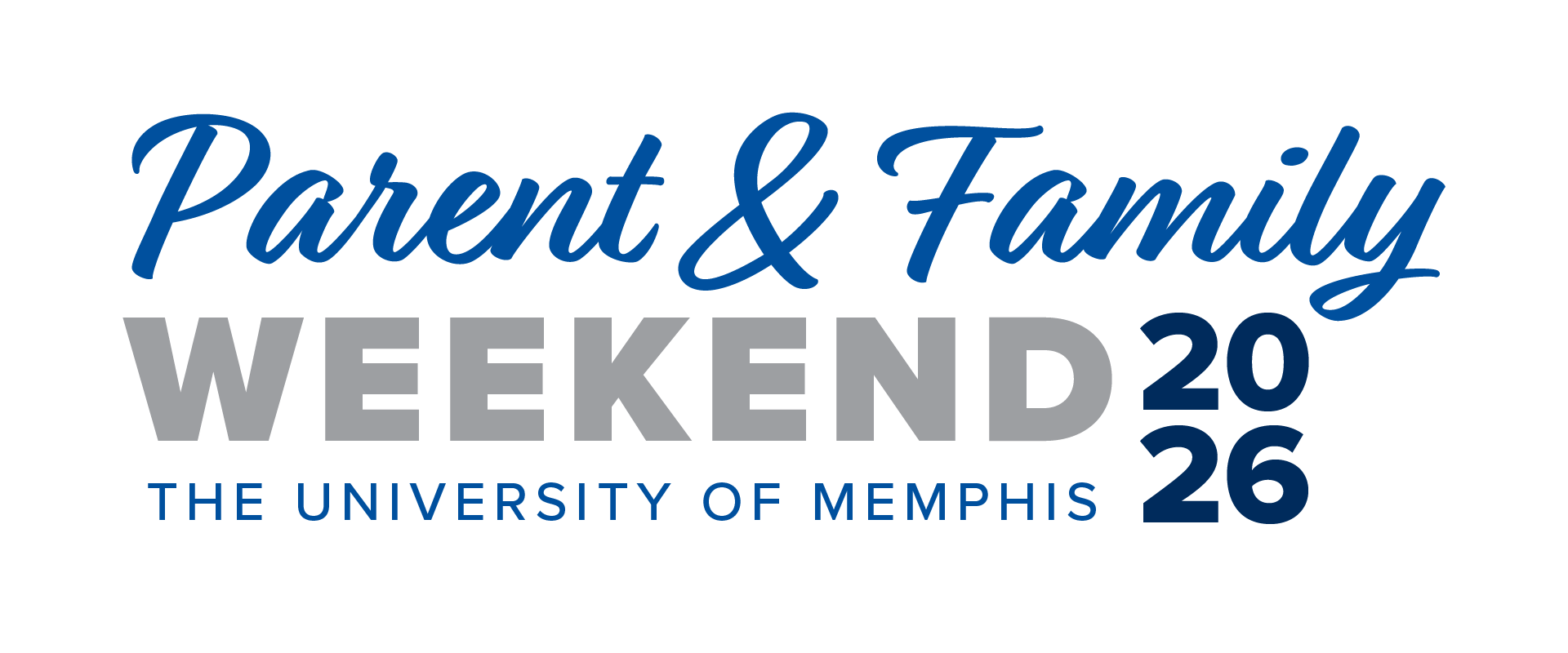 Parent and Family Weekend and Homecoming 2026 logo lockup with year.