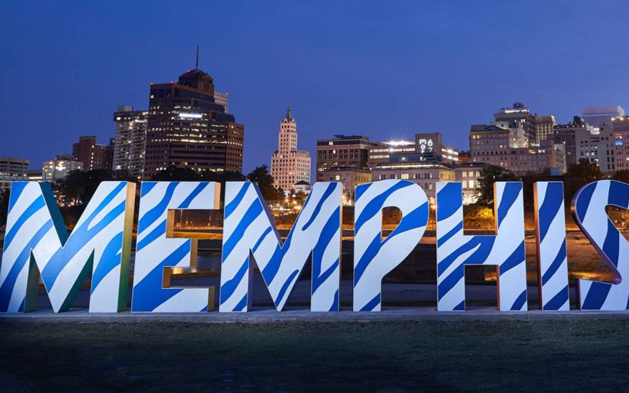 memphis sign on mud island